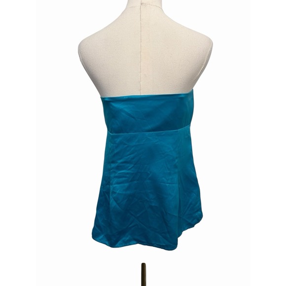Ann Taylor Loft Satin Top Womens Size 8 Aqua Blue Luxury Event Glam Feminine NWT - Picture 5 of 10